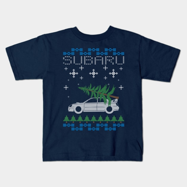 SUBIE IMPREZA XMAS Kids T-Shirt by HSDESIGNS